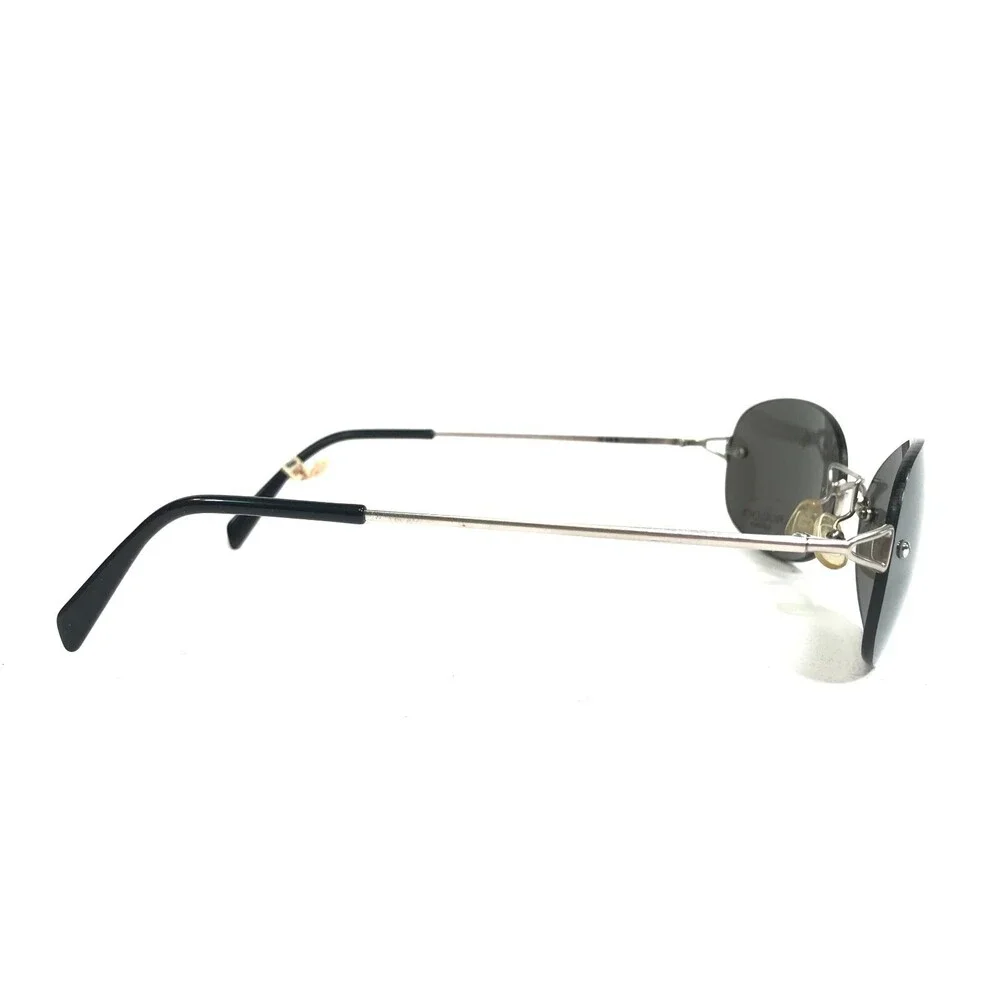 Proksch's Sunglasses M 44 8 Gray Round Cat Eye Wrap Wire Frames w Black Lenses